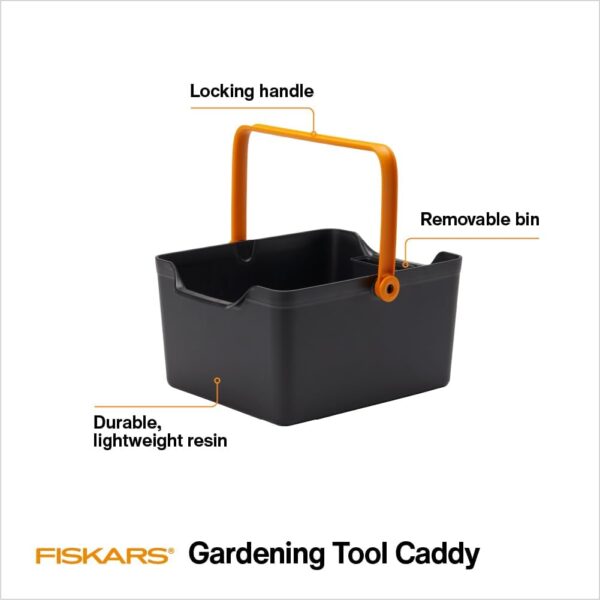 Fiskars Garden Tool Caddy with Removable Small Tool Storage for Indoor and Outdoor Gardening Use, Made with Recycled Plastic - Image 4