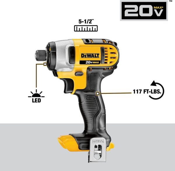 DEWALT 20V MAX Cordless Drill and Impact Driver, Power Tool Combo Kit with 2 Batteries and Charger (DCK240C2) - Image 3