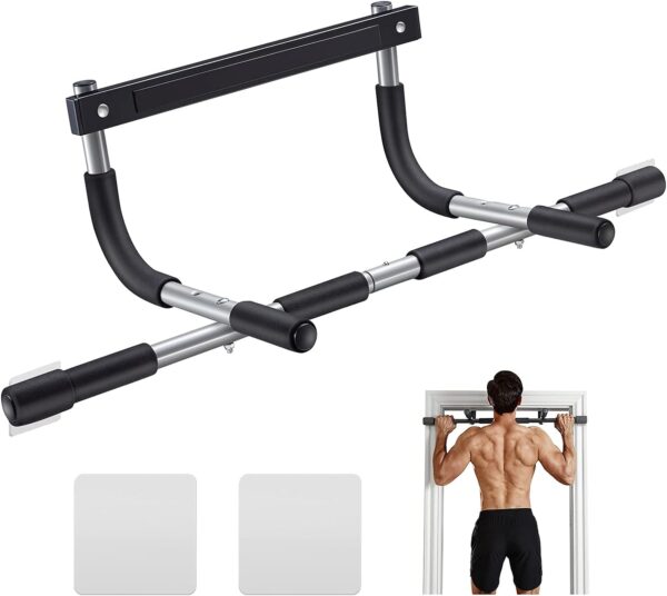 Ally Peaks Pull Up Bar for Doorway | Thickened Steel Max Limit 440 lbs Upper Body Fitness Workout Bar| Multi-Grip Strength for Doorway | Indoor Chin-Up Bar Fitness Trainer for Home Gym Portabl
