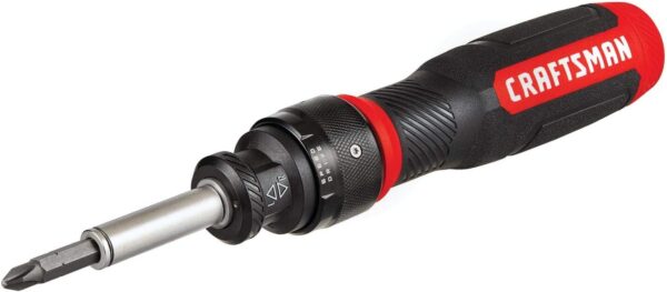 CRAFTSMAN Ratcheting Screwdriver, SpeedDrive, 2” Double Ended Bits Included, Handle Holds Up To 6 Bits (CMHT68129)