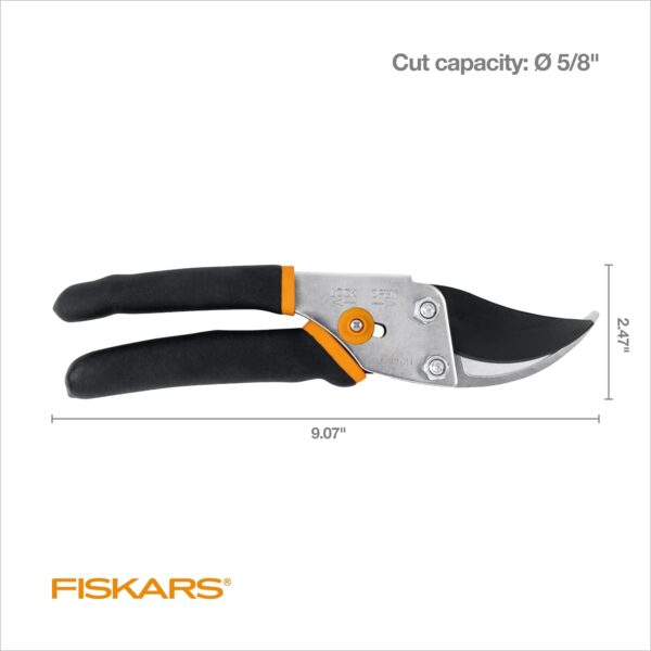 Fiskars Bypass Pruning Shears, 5/8-Inch Cut Capacity Garden Clippers, Gardening Scissors with Sharp, Rust Resistant Steel Blade - Image 3