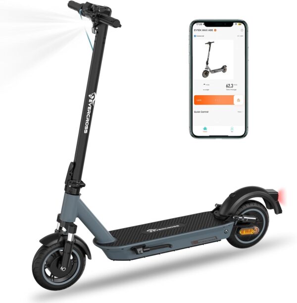 EVERCROSS EV10K MAX E-Scooter with Road Approval (ABE), 55 km/65 km Range, Off-Road Electric Scooter for Adults, Foldable, with App, 400 W Motor, Dual Shock Absorbers