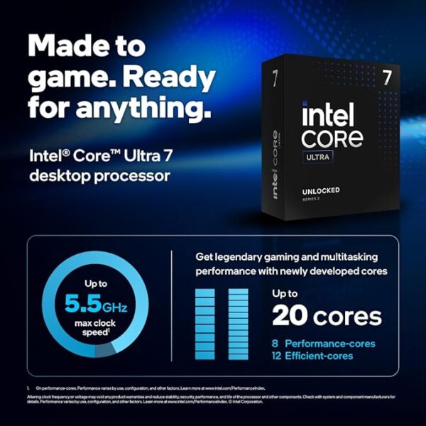 Intel Core Ultra 7 Desktop Processor 265K - 20 cores (8 P-cores + 12 E-cores) up to 5.5 GHz - Image 6