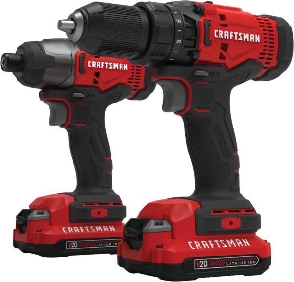 CRAFTSMAN V20 MAX Cordless Drill and Impact Driver, Power Tool Combo Kit with 2 Batteries and Charger (CMCK200C2AM) - Copy