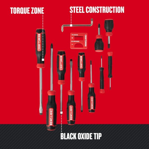 CRAFTSMAN Screwdriver Set, Bi-material, 12 Piece (CMHT65071N) - Image 2