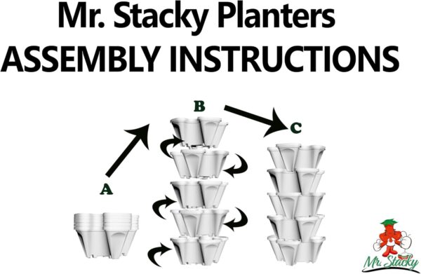 Mr. Stacky 5 Tier Stackable Strawberry, Herb, Flower, and Vegetable Planter - Vertical Garden Indoor/Outdoor - Image 2