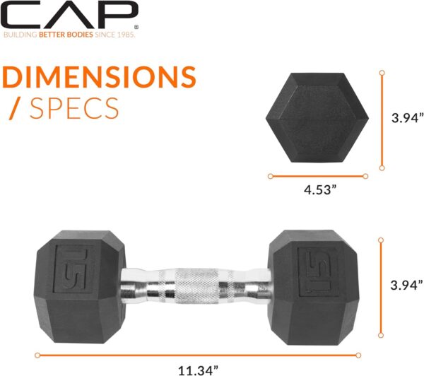 CAP Barbell Coated Hex Dumbbell Weight | Multiple Options - Image 2