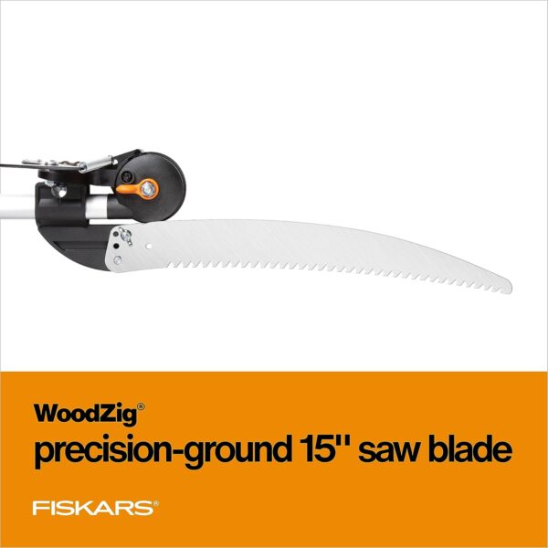 Fiskars 7.9-12ft Extendable 2-in-1 Pole Tree Trimmer & Pruner with Rotating Head and Precision-Ground Steel Saw Blade - Easy and Smooth Cutting - Branch Cutter up to 1.25" Diameter - Garden Tools - Image 3