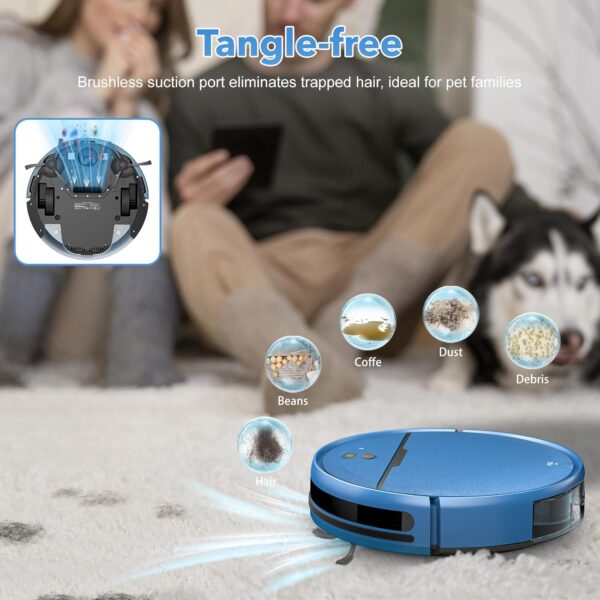 Robot Vacuum and Mop Combo, 2 in 1 Mopping Robot Vacuum Cleaner Compatible with WiFi/App, Robotic Vacuum Up to 2300Pa Suction, Self-Charging, Slim, Ideal for Hard Floor, Pet Hair, Low Pile Carpet - Image 2