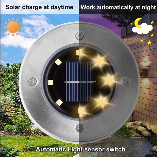 Solar Ground Lights, Waterproof Solar Garden Lights, Upgraded Outdoor Garden Waterproof Bright in-Ground Lights, Landscape Lights for Pathway,Yard,Deck,Lawn,Patio,Walkway (12 Pack Warm Light) - Image 4