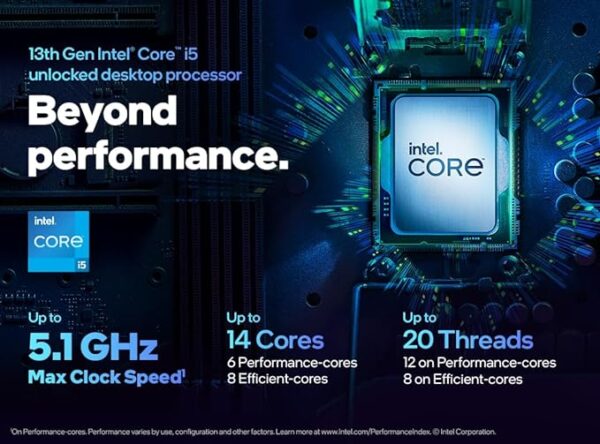 Intel Core i5-13600KF Desktop Processor 14 cores (6 P-cores + 8 E-cores) - Unlocked - Image 2