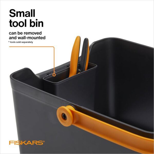 Fiskars Garden Tool Caddy with Removable Small Tool Storage for Indoor and Outdoor Gardening Use, Made with Recycled Plastic - Image 3