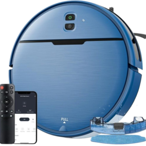 Robot Vacuum and Mop Combo, 2 in 1 Mopping Robot Vacuum Cleaner Compatible with WiFi/App, Robotic Vacuum Up to 2300Pa Suction, Self-Charging, Slim, Ideal for Hard Floor, Pet Hair, Low Pile Carpet