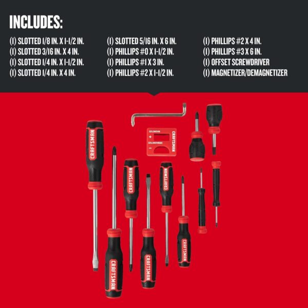 CRAFTSMAN Screwdriver Set, Bi-material, 12 Piece (CMHT65071N) - Image 3
