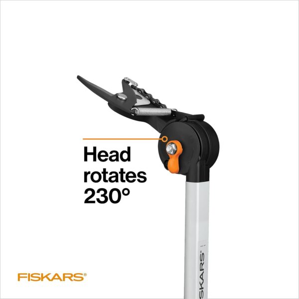 Fiskars 7.9-12ft Extendable 2-in-1 Pole Tree Trimmer & Pruner with Rotating Head and Precision-Ground Steel Saw Blade - Easy and Smooth Cutting - Branch Cutter up to 1.25" Diameter - Garden Tools - Image 4