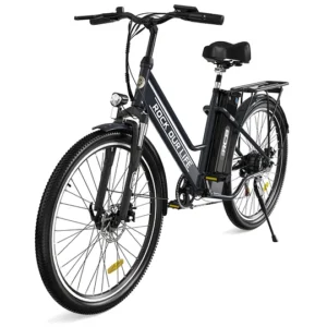 RK8S E-bike With bag With RCB logo on it