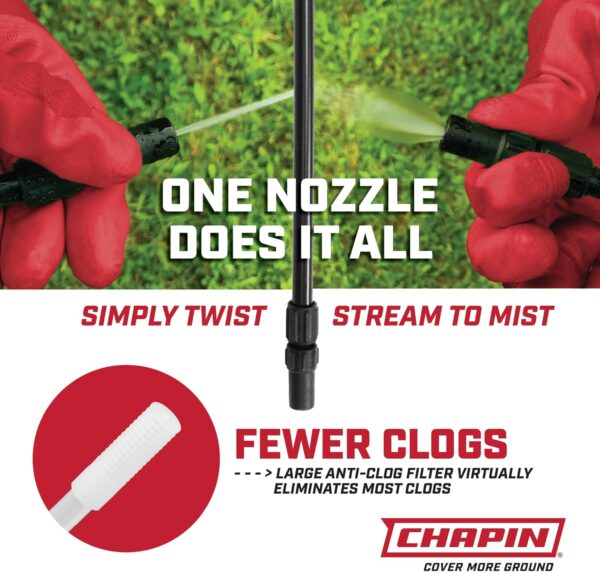 Chapin 20002 Made in USA 2 -Gallon Lawn and Garden Pump Pressured Sprayer, for Spraying Plants, Garden Watering, Lawns, Weeds and Pests, Translucent White - Image 2