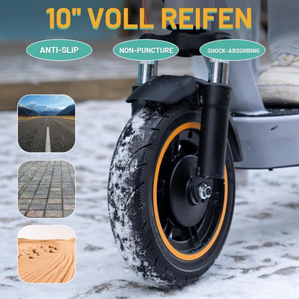 EVERCROSS EV10K MAX E-Scooter with Road Approval (ABE), 55 km/65 km Range, Off-Road Electric Scooter for Adults, Foldable, with App, 400 W Motor, Dual Shock Absorbers - Image 4
