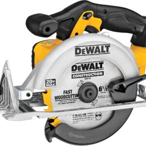 DEWALT 20V MAX Circular Saw, 6-1/2-Inch Blade, 460 MWO Engine, 0-50 Degree Bevel Capability, Bare Tool Only (DCS391B)