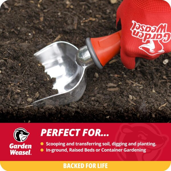 Garden Weasel Potting Scoop - Oversized | Dig and Transport | Planting and Gardening Hand Digging Tools, Heavy Duty Soil Scoop, Mini Gardening Shovel | 91362 - Image 4