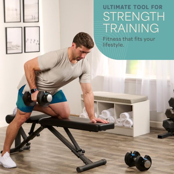 Lifepro Adjustable Dumbbells Set/Single - 15lb 43lb 55lb 90lb 25 lb Dumbbell Sets with Rack - Quick Adjust, Secure Grip weights dumbbells set - Compact Hand Weights for Women/Men at Home Gym - Image 2
