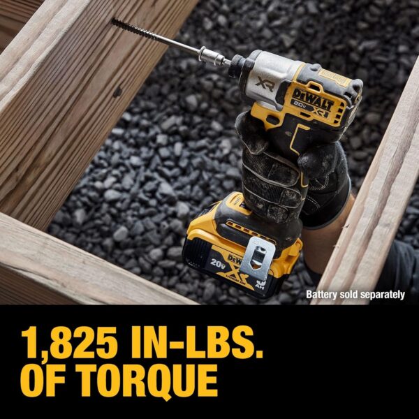 DEWALT 20V MAX XR Impact Driver, Brushless, 1/4", 3-Speed, Bare Tool Only (DCF845B) - Image 4
