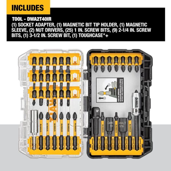 DEWALT Screwdriver Bit Set, Impact Ready, FlexTorq, 40-Piece (DWA2T40IR) - Image 4
