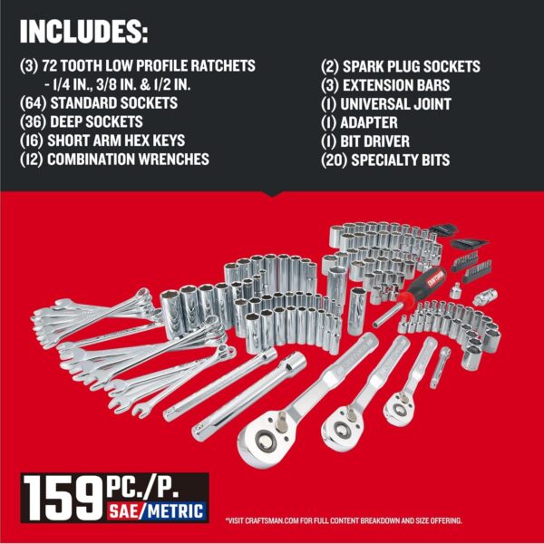 CRAFTSMAN 159 Piece Mechanics Tool Set (CMMT12125) - Image 3