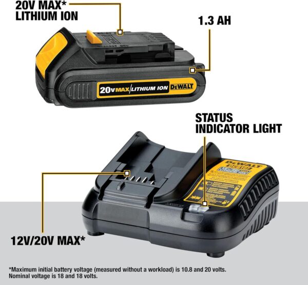 DEWALT 20V MAX Cordless Drill, Impact Driver, 2-Tool Power Tool Combo Kit, Brushless Power Tool Set with 2 Batteries and Charger Included (DCK277D2) - Image 3