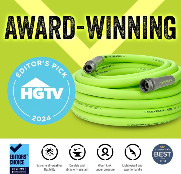 Flexzilla Garden Hose 5/8 in. x 50 ft, Heavy Duty, Lightweight, Drinking Water Safe, ZillaGreen - HFZG550YW-E - Image 4