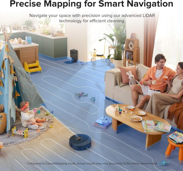 roborock Q8 Max+ Robot Vacuum and Mop, Self-Emptying, Hands-Free Cleaning for up to 7 Weeks, Reactive Tech Obstacle Avoidance, 5500 Pa Suction, DuoRoller Brush, APP-Controlled Mopping, Black - Image 4