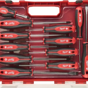 Milwaukee Set of 12 Tri-Lobe Screwdrivers 4932472003,Red