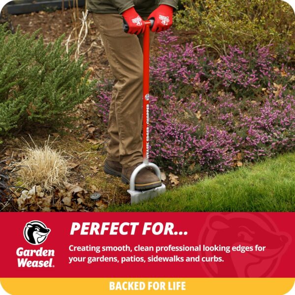 Garden Weasel Edger-Chopper - Long Handle | Garden Beds, Patios, Trenches, Sidewalks, Driveways, and More | Lawn and Landscaping Tool, T Grip, Sod Cutter | 91714 - Image 3