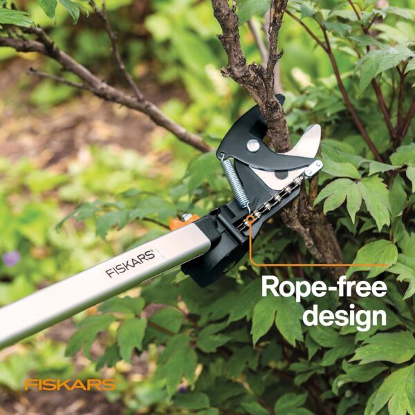 Fiskars 7.9-12ft Extendable 2-in-1 Pole Tree Trimmer & Pruner with Rotating Head and Precision-Ground Steel Saw Blade - Easy and Smooth Cutting - Branch Cutter up to 1.25" Diameter - Garden Tools - Image 2