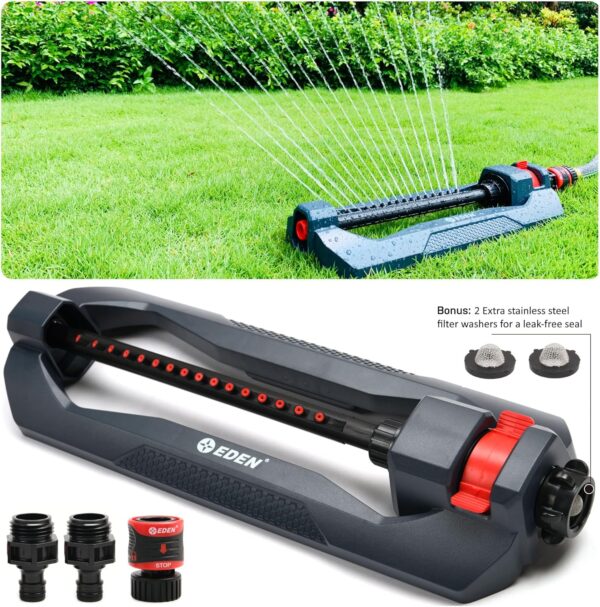 Eden 96213 Lawn & Garden Essential Oscillating Sprinkler | Water Sprinkler for Yard,Covers up to 3,600 sq. ft., Heavy Weight Base - Image 3