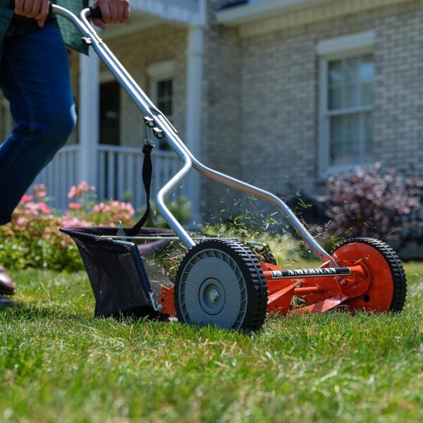 American Lawn Mower Company 1204-14 14-Inch 4-Blade Push Reel Lawn Mower, Red - Image 2
