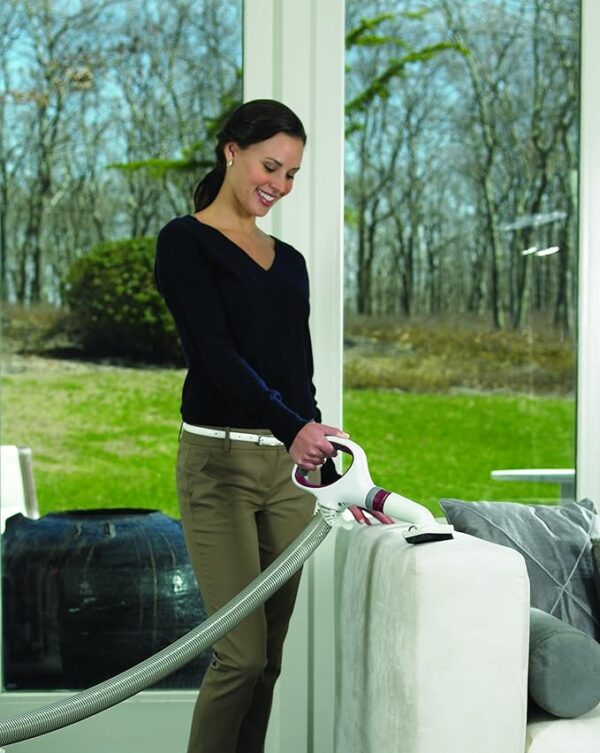 Shark NV501 Rotator Professional Lift-Away Upright Vacuum with HEPA Filter, Swivel Steering, LED Headlights, Wide Upholstery Tool, Dusting Brush & Crevice Tool, White/Red, 12, 18, 14. - Image 5