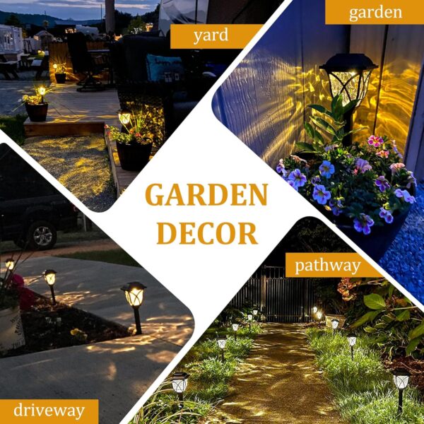 GIGALUMI Solar Lights Outdoor Waterproof, 6 Pack LED Solar Garden Lights, Solar Lights for Outside, Garden Decor for Yard, Patio, Landscape, Planter, Walkway (Warm White) - Image 4