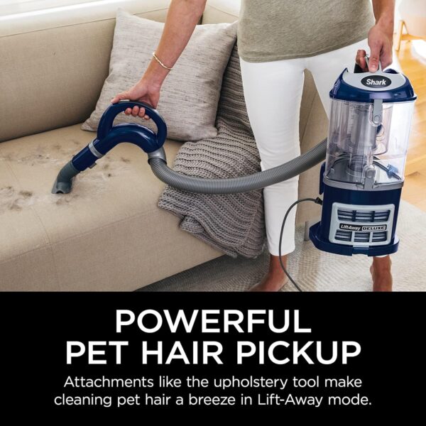 Shark NV360 Navigator Lift-Away Deluxe Upright Vacuum with Large Dust Cup Capacity, HEPA Filter, Swivel Steering, Upholstery Tool & Crevice Tool, Blue - Image 3