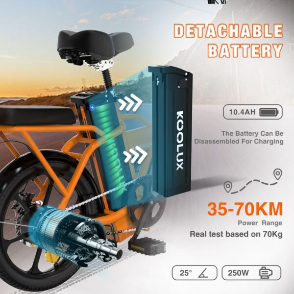 KOOLUX BK5S 16*3 Inch 350W 36V Folding Free Shipping UK Warehouse Electric Bike Powerful Cheap Electric Bicycle For Adults [EU&UK Direct] - Image 3