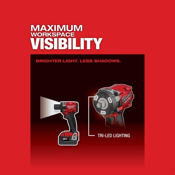 Milwaukee 2855-20 18V Brushless Cordless 1/2" Impact Wrench with Friction Ring - Image 2
