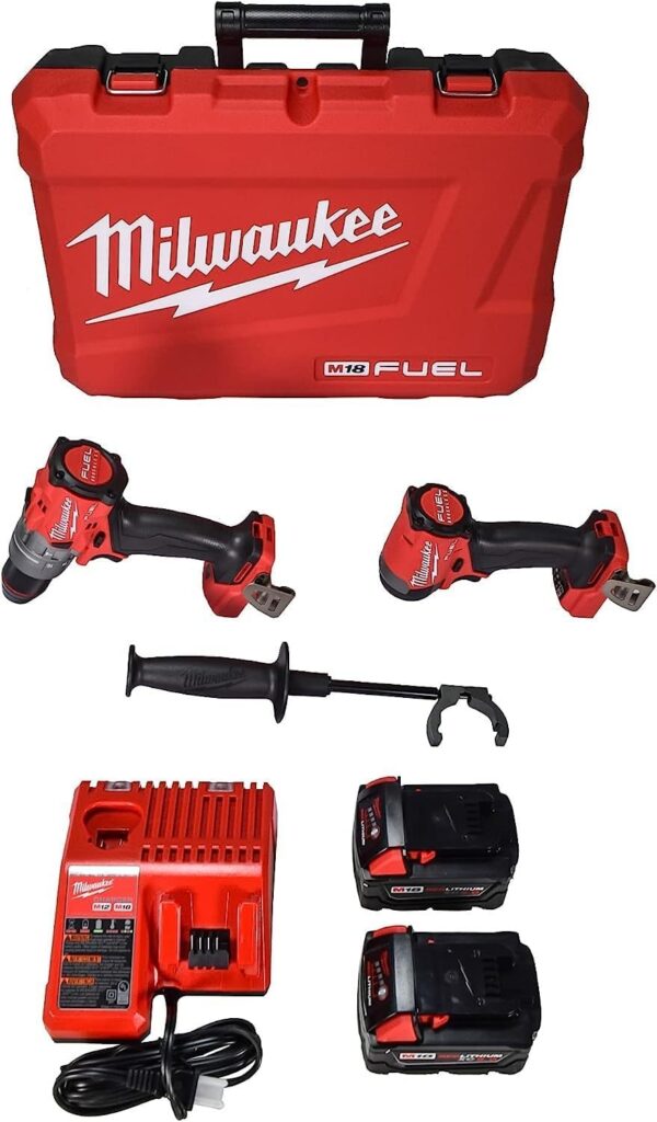 Milwaukee 3697-22 18V Lithium-Ion Brushless Cordless Hammer Drill and Impact Driver Combo Kit (2-Tool) with (2) 5.0Ah Batteries, Charger & Tool Case - Image 3