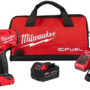 Milwaukee 2967-21B M18 FUEL 18V Lithium-Ion Brushless Cordless 1/2 in. Impact Wrench w/Friction Ring Kit w/One 5.0 Ah Battery and Bag.