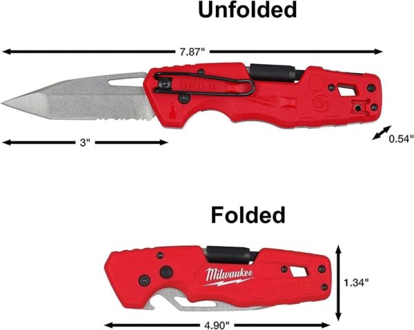 Milwaukee FASTBACK Folding Utility Knife w/Blade Multifunctionality, Red-black - Image 4